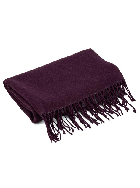 Палантин 70х180см однотон двусторонний темно-фиолетовый полиэстер 000000000001229228