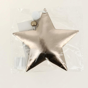 Новогоднее подвесное украшение Блестящая розово-золотистая звезда из полиуретана 10,5x1,5x10,5см 81437 000000000001201826