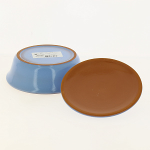 Салатник 500мл ПОСУДА ЦЕНТР с крышкой голубой керамика 4182 000000000001182194