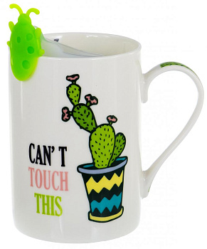 Кружка заварочная 310мл BALSFORD Кактус силиконовое сито подарочная упаковка фарфор 000000000001197858