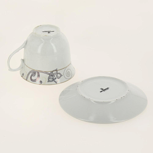 Набор чайный фарфор 12шт (6 чашек 220мл + 6 блюдец) металлический стенд подарочная упаковка Аврора Алия Guterwahl 113-19014 000000000001200591