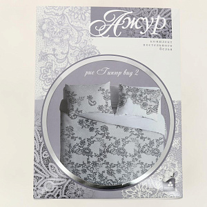 Комплект постельного белья семейный Павлина Ажур Гипюр бязь вид 2 серый 125гр/м2 100% хлопок 000000000001203571