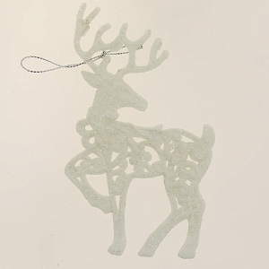 Декоративное украшение 13,5см Олень 2шт белый R010510 000000000001191492