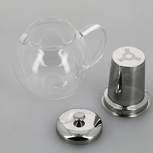 Чайник заварочный 1л CRISTELLE Perfect металический фильтр стекло 000000000001203335