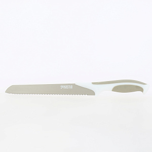 Нож хлебный 19,5см DE'NASTIA длина лезвия 19,5см толщина обуха 1,5мм общая длина ножа 30см бежевый нержавеющая сталь термопластичная резина 000000000001211434