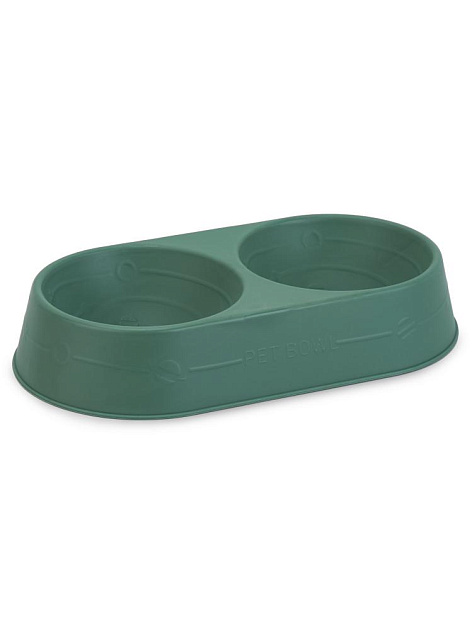 Миска для животных 23х10см двойная в ассортименте полипропилен 000000000001229117