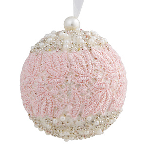 Декоративное украшение 8х8х8см Шар жемчуг/кружево пенопласт 000000000001179658