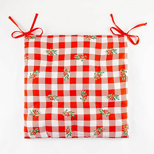 Сидушка "Этель" Christmas red flowers 42х42х7см, 100% хлопок, саржа 190гр/м2 5215710 000000000001202363
