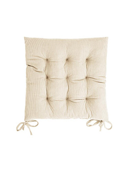 Подушка на стул 40х40см DE'NASTIA молочный вельвет полиэстер 000000000001226736