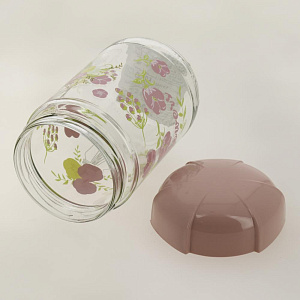 Банка 600мл RENGA Цветы с пластиковой крышкой стекло 000000000001203279