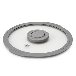 Крышка 20см с силиконовым ободком два слива стекло 000000000001217886