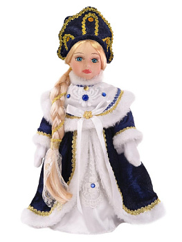 Кукла декоративная Снегурочка Забава на подставке (тело мягкое набивное; голова, руки и ноги - керамические) 15x11x31см 81310 000000000001201766