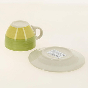 Пара чайная 220мл/блюдце ELRINGTON АЭРОГРАФ Зелёный луг керамика 000000000001194245