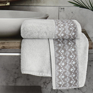 Полотенце 70х130см DE'NASTIA ТАЛИСМАН белый хлопок-100% 000000000001205441