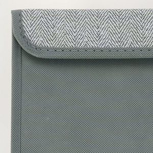 Коробка для хранения вещей 25x19x13см РУТАУПАК с откидной крышкой серая ткань 000000000001211963