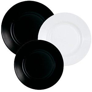 PLUMI BLACK&WHITE Набор столовой посуды 18 предметов LUMINARC опал 000000000001217043