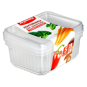 Набор контейнеров Хозяюшка Мила, 1л, 5 шт. 000000000001122089