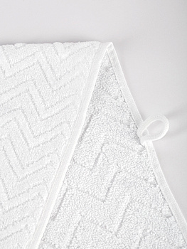 Полотенце махровое 30х60см LUCKY Зигзаг белый хлопок-100% 000000000001214712