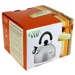 Чайник со свистком Коралл, 4л, нержавеющая сталь 000000000001108171