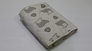 ДОЛИНА РАМБУЛЬЕ  Стеганый Hаматрасник 90х200, 1пр, хлопок/овечья шерсть/полиэф.вол 000000000001179475