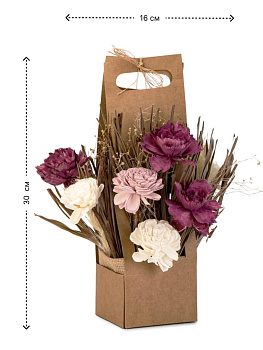 Сухоцветы 16x14x30см DE'NASTIA Букет корзина микс цветов 000000000001228203