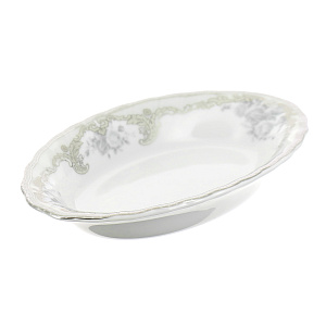 Овальное блюдо Платиновый вензель Porcelaine Czech Gold Hand s.r.o., 15 см 000000000001136177
