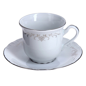 Чайная пара Серый Орнамент Люкс Хауз 000000000001063495