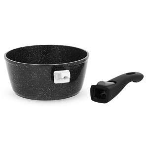 Ковш с крышкой 1,2л SERVITTA Black Stone съемная ручка алюминий Ковш с крышкой 1,2л SERVITTA Black Stone съемная ручка алюминий 000000000001221026