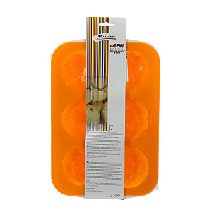 Форма для выпечки Шесть цветков Marmiton, оранжевый, силикон 000000000001125391