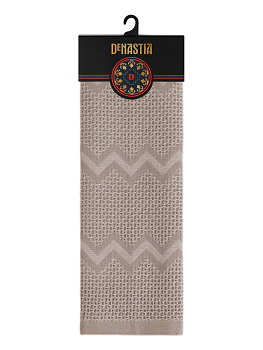 Полотенце кухонное 35x70см DE'NASTIA вафля зиг-заг бежевый хлопок 100% 000000000001213580