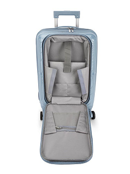 Чемодан на колесах S (36х22х55см) абстракция с дополнительным отделом серо-голубой PP 000000000001226564