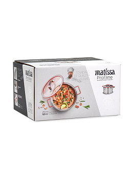 Кастрюля с крышкой 3,5л MATISSA красный нержавеющая сталь/силикон/стекло 000000000001227363