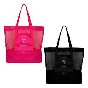 Сумка пляжная термобокс 36х14х42см 8л pink/black полиэстер 000000000001221474