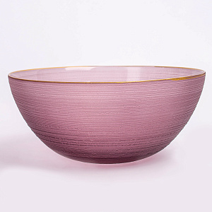 Салатник 21см GLASSCOM круглый pink стекло 000000000001213161