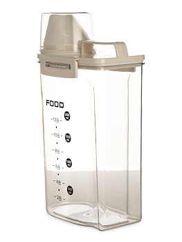 Контейнер 2,5л для сыпучих продуктов/кормов с мерной шкалой белый полипропилен 000000000001227846