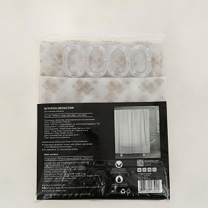 Шторка для ванной 180x200см DE'NASTIA Цветок розовый пева 000000000001190847