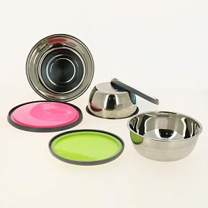 Набор мисок 3шт с крышкой M010194/PC05373/R010425 пластик/нержавеющая сталь 000000000001186501