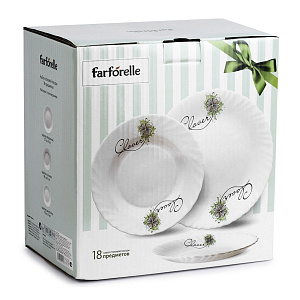 Набор столовой посуды 18 предметов FARFORELLE Клевер стеклокерамика 000000000001211317