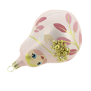 Декоративное украшение Матрешка 12см БИРЮСИНКА розовый стекло 000000000001207673