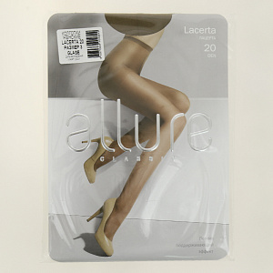Колготки женские 20ден р.3 ALLURE Лацерта Глэйс Классические тонкие колготки для теплого сезона с усиленной верхней частью и укрепленным мыском 000000000001204897