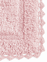 Коврик для ванной 60x100см DE'NASTIA кружево розовый хлопок 100% 000000000001181263
