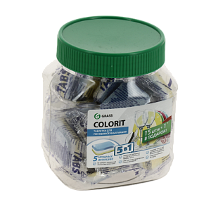Таблетки для посудомоечных машин (16шт) Colorit 5 в 1 GRASS 125112 000000000001199982