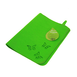 Коврик Бабочки Банные штучки, зеленый, войлок 000000000001131730