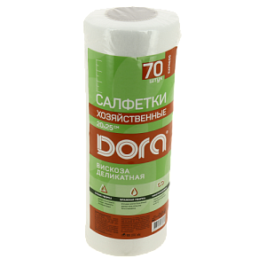 Салфетки в рулоне 70шт 20х25см DORA спанлейс 000000000001207349