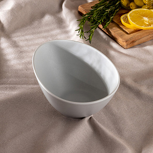 Тарелка суповая 500мл DE'NASTIA Оливки-однотон серый фарфор 000000000001225126