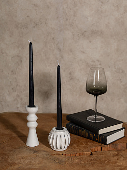 Подсвечник 6,35x6,35x8см DE'NASTIA белый дерево манго 000000000001230457