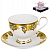 Чайная пара (чашка 230мл) BALSFORD Саксония золото/узор подарочная упаковка с бантом фарфор 000000000001193944