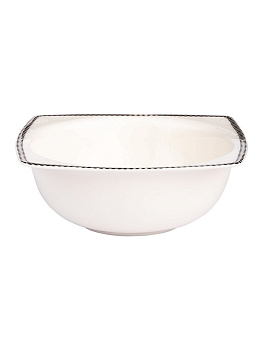 Салатник 14см/300мл DE'NASTIA MARE белый с черной каймой фарфор 000000000001209946