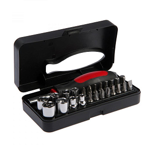 Набор инструментов 25 предметов TUNDRA подарочный пластиковый кейс металл 000000000001211077