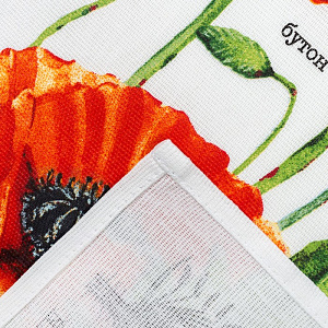 Полотенце кухонное "Доляна" Маки 35х60 см, 100% хл, 160г/м2   4136477 000000000001185465